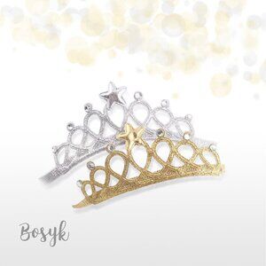 Falling Star Crown Headband- Glimmer Silver- Crown Birthday- Crown Party